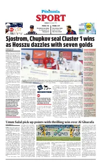 Sjostrom, Chupkov Seal Cluster 1 Wins As Hosszu Dazzles with Seven Golds