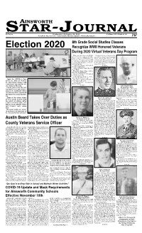 Election 2020 Recognize WWII Honored Veterans During 2020 Virtual Veterans Day Program
