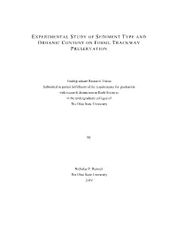 Experimental Study of Sediment Type and Organic Content on Fossil Trackway Preservation