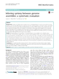 Inferring Synteny Between Genome Assemblies: a Systematic Evaluation Dang Liu1,2, Martin Hunt3,4 and Isheng J Tsai1,2*