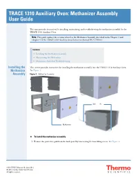 Trace 1310 Auxiliary Oven – Methanizer Assembly – User Guide
