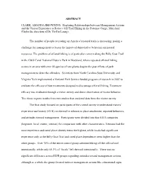 ABSTRACT CLARK, AMANDA BROWNING. Exploring Relationships Between Management Actions and the Visitor Experience to Reduce Off-Tr