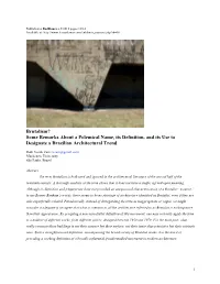 Brutalism? Some Remarks About a Polemical Name, Its Definition, and Its Use to Designate a Brazilian Architectural Trend