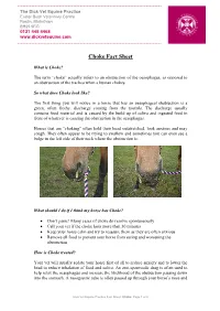 Choke Fact Sheet