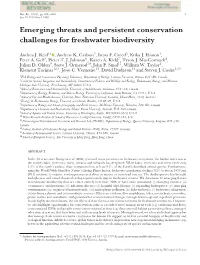 Emerging Threats and Persistent Conservation Challenges for Freshwater Biodiversity
