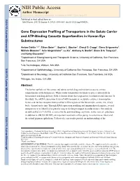 Gene Expression Profiling of Transporters in the Solute Carrier and ATP-Binding Cassette Superfamilies in Human Eye Substructures