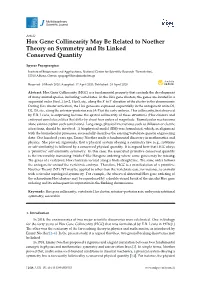 Hox Gene Collinearity May Be Related to Noether Theory on Symmetry and Its Linked Conserved Quantity