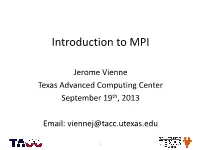 Introduction to MPI