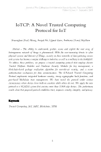 Iotcp: a Novel Trusted Computing Protocol for Iot