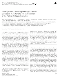 Jararhagin ECD-Containing Disintegrin Domain: Expression in Escherichia Coli and Inhibition of the Platelet–Collagen Interaction