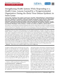 Strengthening Health Systems While Responding to a Health Crisis