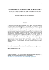 Towards an Holistic Environmental Flow Regime in Chile
