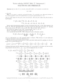 Vector Calculus MA3VC 2016-17