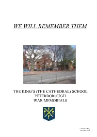 We Will Remember Them
