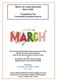 'What's On' South Newsletter March 2020 Compiled by the Community Inclusion Service