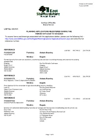 Application List Week Ending 04.12.20