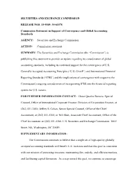 Commission Statement in Support of Convergence and Global Accounting Standards