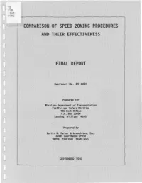 Comparsion of Speed Zoning Procedures and Their Effectiveness