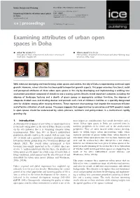 Examining Attributes of Urban Open Spaces in Doha