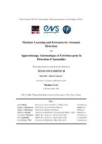 Machine Learning and Extremes for Anomaly Detection — Apprentissage Automatique Et Extrêmes Pour La Détection D’Anomalies