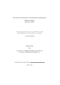 Mapping the Aesthetical-Political Sonic, Master Thesis, © March 2017 Supervisor: Sommerer, Christa, Univ.-Prof