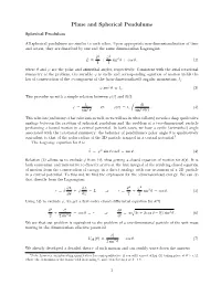 Plane and Spherical Pendulums
