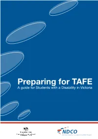 Preparing for TAFE: a Guide for Students with a Disability in Victoria