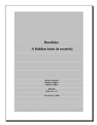 Rootkits: a Hidden Issue in Security