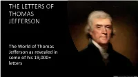 The Letters of Thomas Jefferson