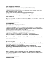What Was Decided at Each Meeting? How Was Each Conference Similar and Different (Purpose, Leaders’ Attitudes Toward Each Other, Goals of Each Country, Effects, Etc.)