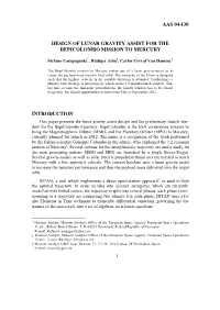Aas 04-130 Design of Lunar Gravity Assist for The