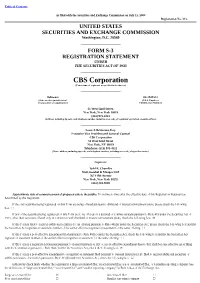 CBS Corporation (Exact Name of Registrant As Specified in Its Charter)