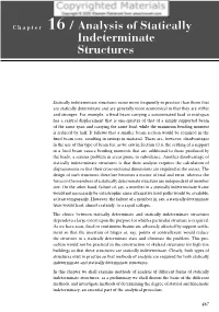 Chapter 16 / Analysis of Statically Indeterminate Structures