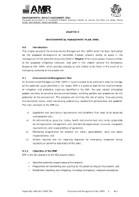 Chapter 9 Environmental Management Plan (Emp)