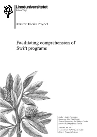 Facilitating Comprehension of Swift Programs