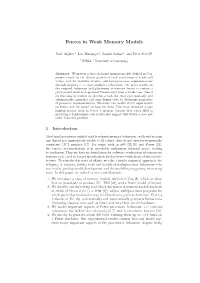 Fences in Weak Memory Models