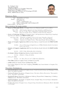 Personal Data Educational Qualifications Teaching Experience