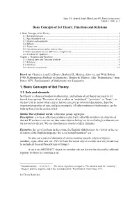 Basic Concepts of Set Theory, Functions and Relations 1. Basic