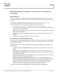Borderless Networks Architecture: Connect Anyone, Anywhere, on Any Device