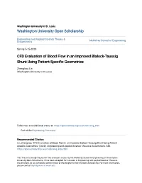 CFD Evaluation of Blood Flow in an Improved Blalock-Taussig Shunt Using Patient Specific Geometries