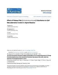 Disturbance on Soil Microelements Content in Alpine Meadow