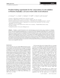 Predator-Baiting Experiments for the Conservation of Rock-Wallabies in Western Australia: a 25-Year Review with Recent Advances