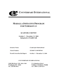 Counterpart International Mahalla Initiative Program
