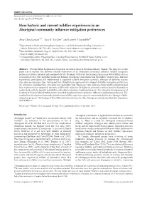How Historic and Current Wildfire Experiences in an Aboriginal Community Influence Mitigation Preferences