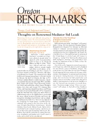 Oregon Benchmarks Summer 2006