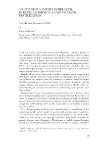 Spontaneous Symmetry Breaking in Particle Physics: a Case of Cross Fertilization