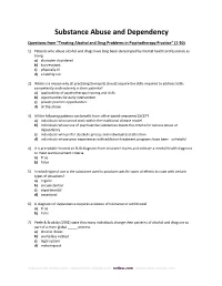Substance Abuse and Dependency