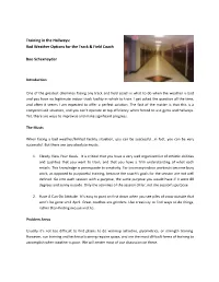 Training in the Hallways: Bad Weather Options for the Track & Field