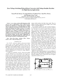 Zero-Voltage Switching Flyback-Boost Converter with Voltage-Doubler Rectifier for High Step-Up Applications