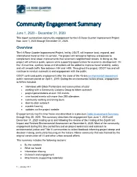 Community Engagement Summary